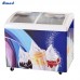 Wowcooler Oem 256L Curved Top Display Icecream Glass Door Freezer With Wheel Manufacturer, Wholesale, Custom, OEM, Bulk Buy